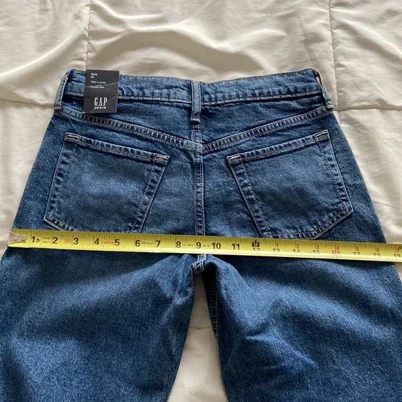 NWT Gap Mid-Rise Side Vent Hem Distressed 90s Loose Straight Leg Jeans - Picture 14 of 14